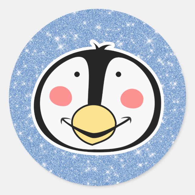 Pegatina Redonda Pingüino (Anverso)