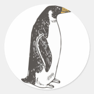 Pegatina Redonda Pingüino