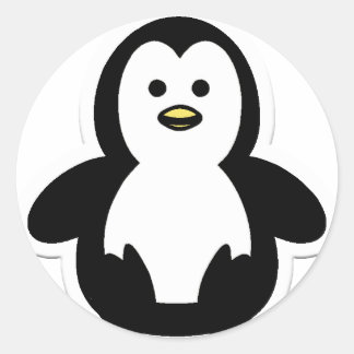 Pegatina Redonda pingüino