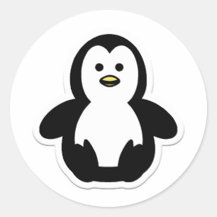 Pegatina Redonda pingüino