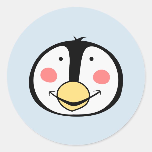 Pegatina Redonda Pingüino (Anverso)