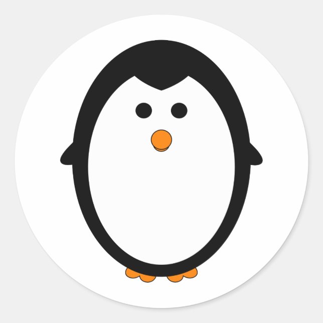 Pegatina Redonda Pingüino (Anverso)