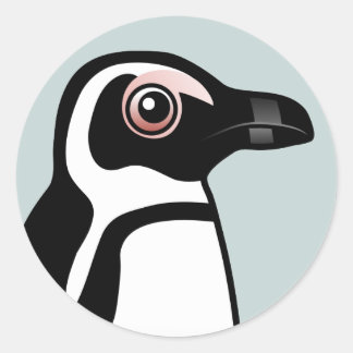 Pegatina Redonda Pingüino africano