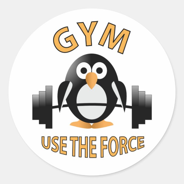 Pegatina Redonda Pingüino con barbacoa (Anverso)