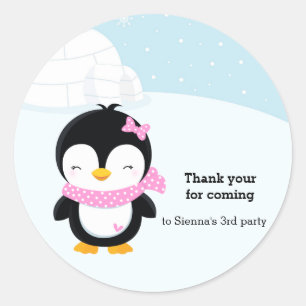 Pegatina Redonda Pingüino cutáneo
