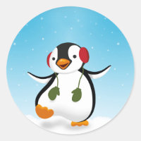 Pingüino de invierno divertido