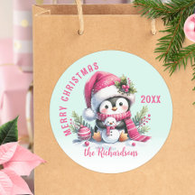 Pingüino de Navidad verde y moro rosado de persona