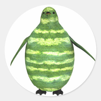 Pegatina Redonda Pingüino Día Nacional de la sandía