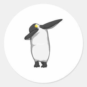 Pegatina Redonda Pingüino en Hip Hop Dance Dab