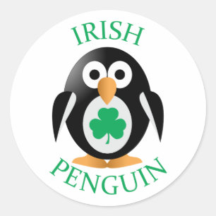 Pegatina Redonda Pingüino irlandés