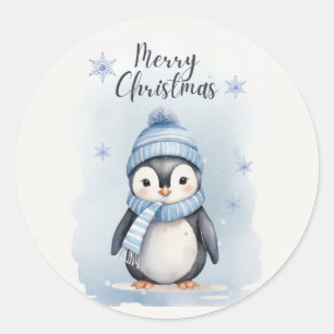 Pegatina Redonda "Pingüino lindo"