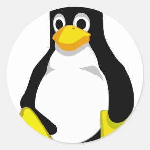 Pegatina Redonda Pingüino Linux Tux
