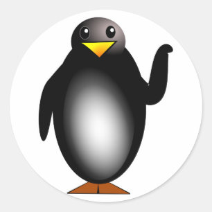 Pegatina Redonda Pingüino penguin