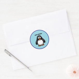 Pegatina Redonda Pingüino, Personalizado de Guay - Sólo las vibraci