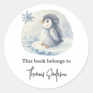 Pegatina Redonda Pingüino - placa de ducha para bebés