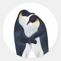 Pingüinos Emperador acuarela