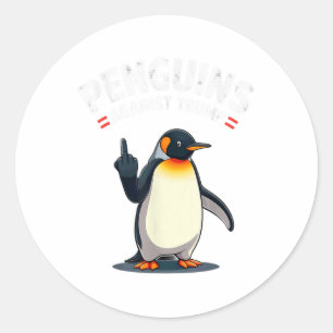 Pegatina Redonda Pingüinos sarcásticos contra Trump