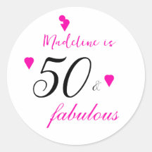 Pink 50 fabulosa tipografía de corazones 50 cumple