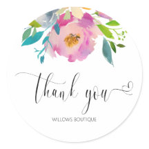 Pink acuarela Gracias Caligrafía