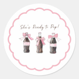 Pegatina Redonda Pink Baby Soda Ready to POP Round Sticker