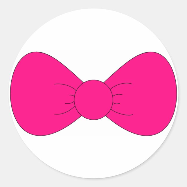 Pegatina Redonda Pink Bow (Anverso)