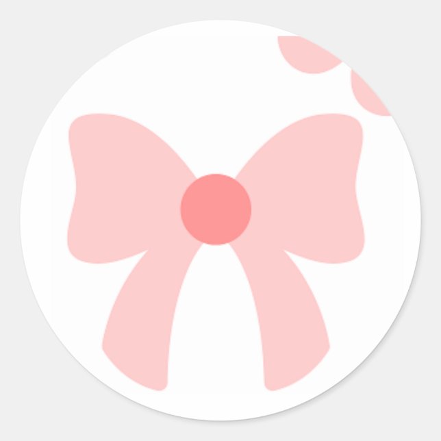 Pegatina Redonda Pink Bow Aesthetic Sticker (Anverso)