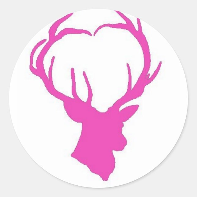 Pegatina Redonda Pink Buck (Anverso)