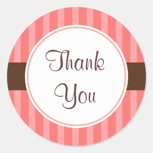 Pegatina Redonda Pink Candy Gracias Pegatinas (Anverso)