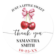 Pink Coquette Cherry Baby Shower Party Favor