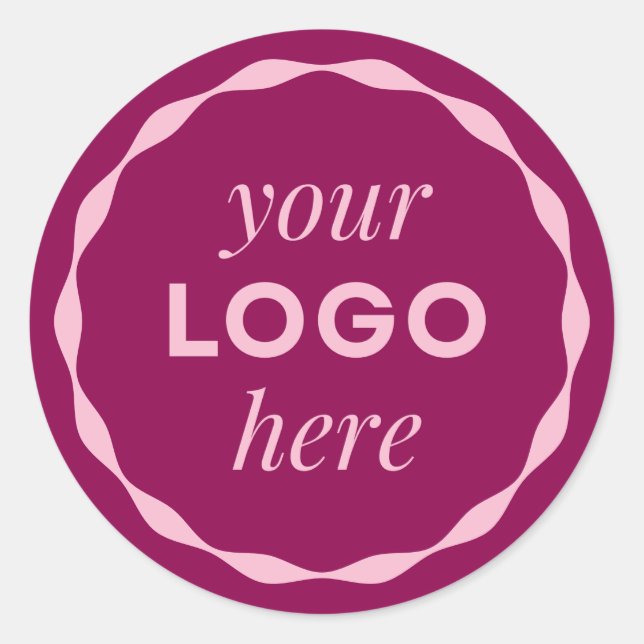 Pegatina Redonda Pink Custom Minimalist Logo Circle Sticker (Anverso)