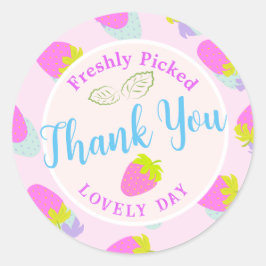 Pegatina Redonda Pink de fresa