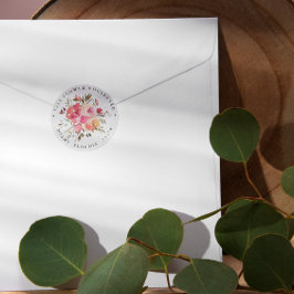 Pegatina Redonda Pink de sueños | Dirección de devolución botánica 