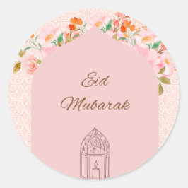 Pegatina Redonda Pink Eid mubark