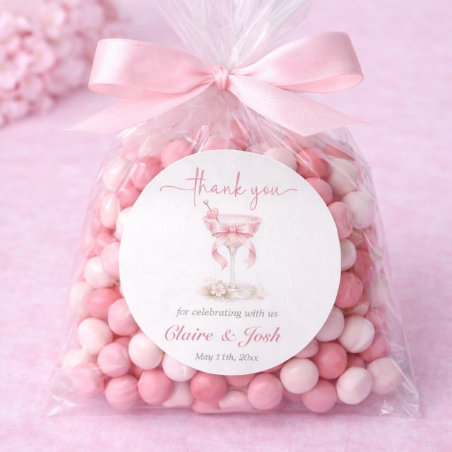 Pegatina Redonda Pink Elegant Tini One On The Way Thank You (Subido por el creador)