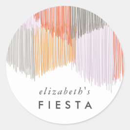 Pegatina Redonda Pink Fiesta Fringe