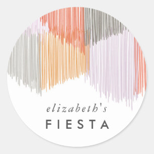 Pegatina Redonda Pink Fiesta Fringe