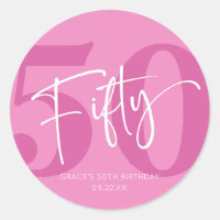 Pink Fifty 500th Birthday Party Favor