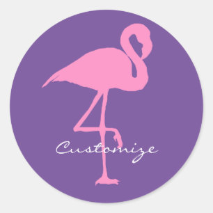 Pegatina Redonda Pink Flamingo Thunder_Cove