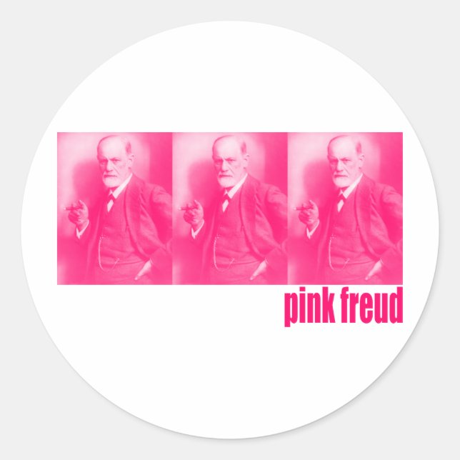 Pegatina Redonda Pink Freud (Anverso)