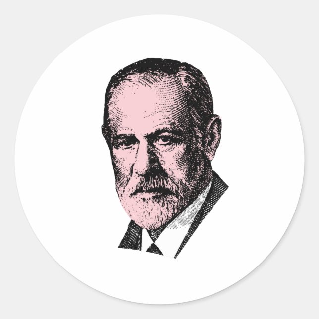 Pegatina Redonda Pink Freud Sigmund Freud (Anverso)