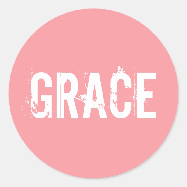 Pegatina Redonda Pink Grace (Anverso)