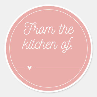 Pegatina Redonda Pink Heart From the Kitchen of Sticker