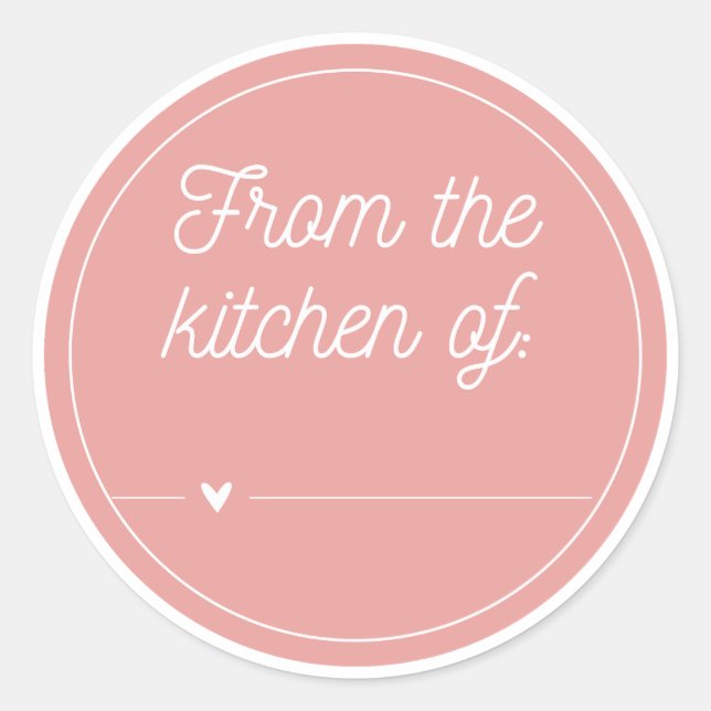 Pegatina Redonda Pink Heart From the Kitchen of Sticker (Anverso)