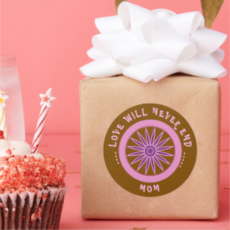 PEGATINA REDONDA PINK LOVE GIFT FOR MOM , MOTHERS DAY , BIRTHDAY 