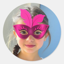 Pegatina Redonda Pink Mask Classic Round Sticker