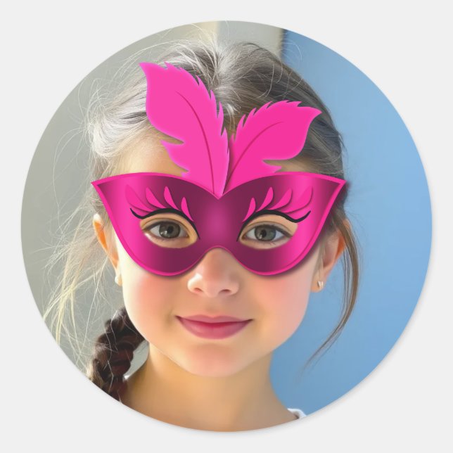 Pegatina Redonda Pink Mask Classic Round Sticker (Anverso)