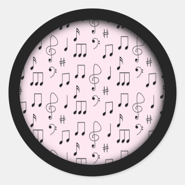 Pegatina Redonda Pink notado (Anverso)