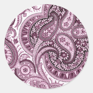 Pegatina Redonda Pink Paisley