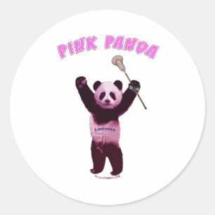 Pegatina Redonda Pink Panda Lacrosse