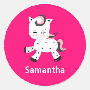 Pegatina Redonda Pink Pony